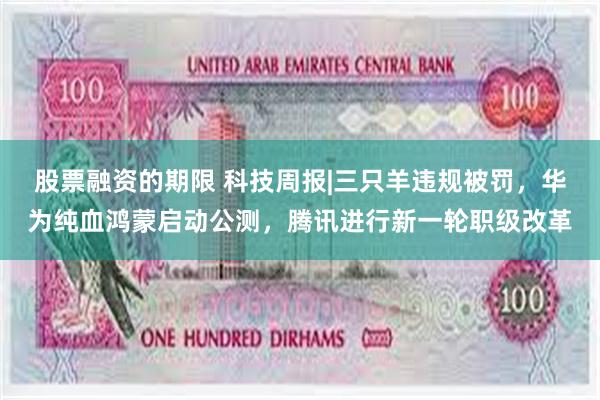 股票融资的期限 科技周报|三只羊违规被罚，华为纯血鸿蒙启动公测，腾讯进行新一轮职级改革
