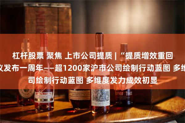 杠杆股票 聚焦 上市公司提质 | “提质增效重回报”专项行动倡议发布一周年——超1200家沪市公司绘制行动蓝图 多维度发力成效初显