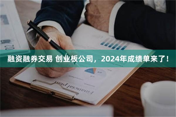 融资融券交易 创业板公司，2024年成绩单来了！