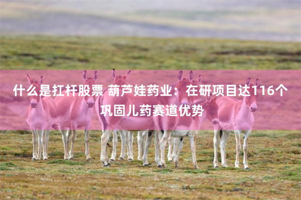 什么是扛杆股票 葫芦娃药业：在研项目达116个 巩固儿药赛道优势