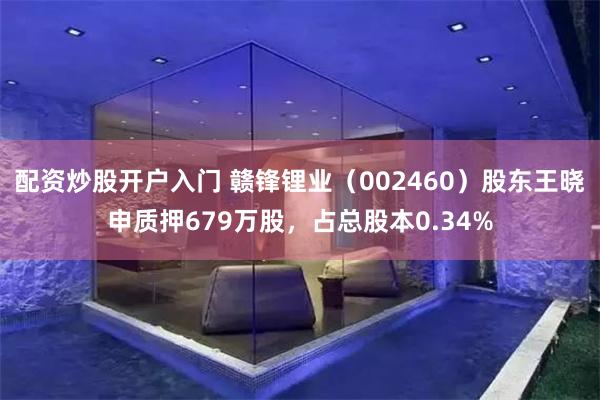 配资炒股开户入门 赣锋锂业（002460）股东王晓申质押679万股，占总股本0.34%