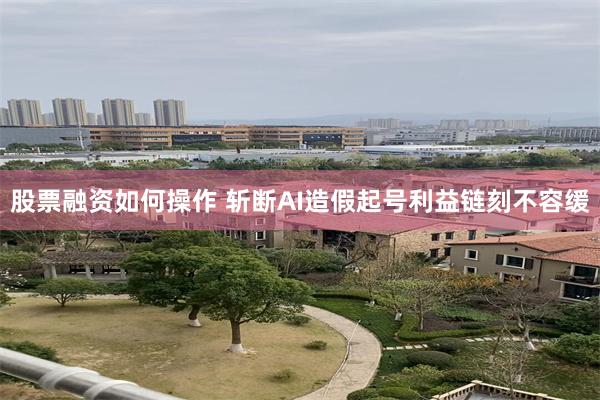 股票融资如何操作 斩断AI造假起号利益链刻不容缓